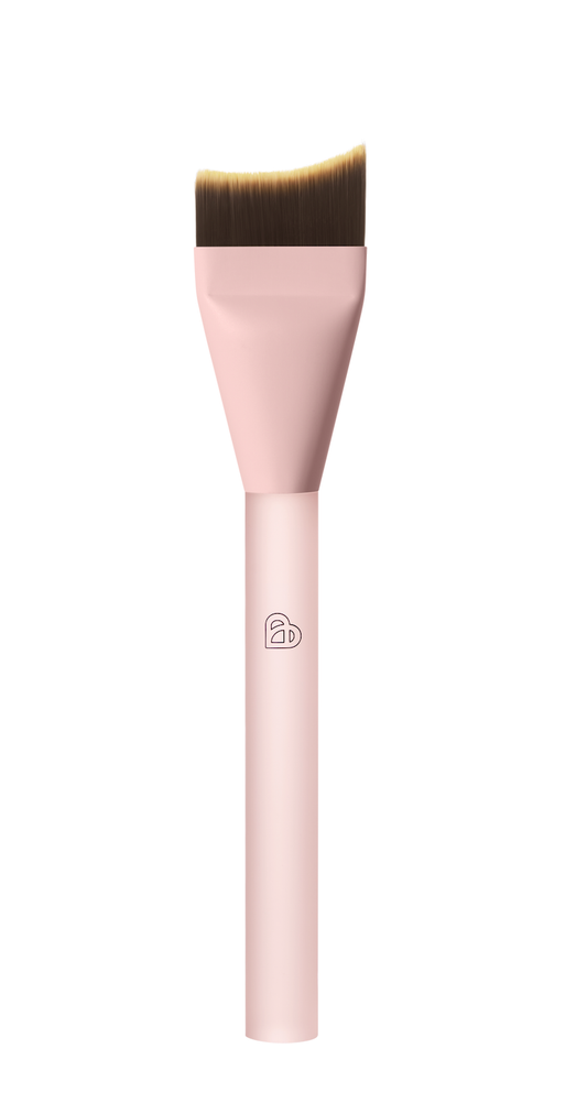 Crescent-shaped foundation brush